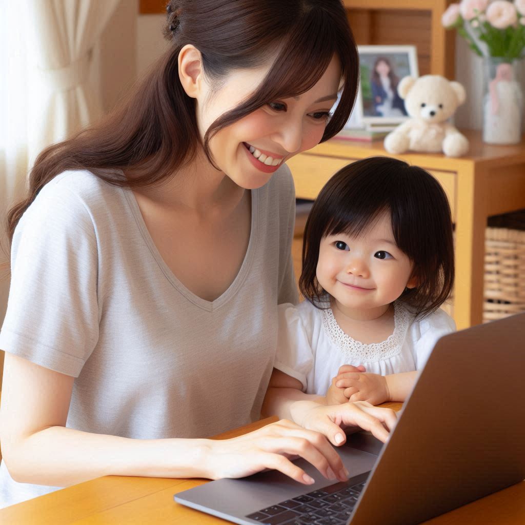 テレワーク女性